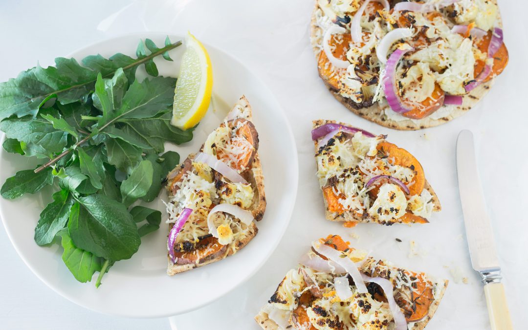 Cauliflower and Sweet Potato Pizzas