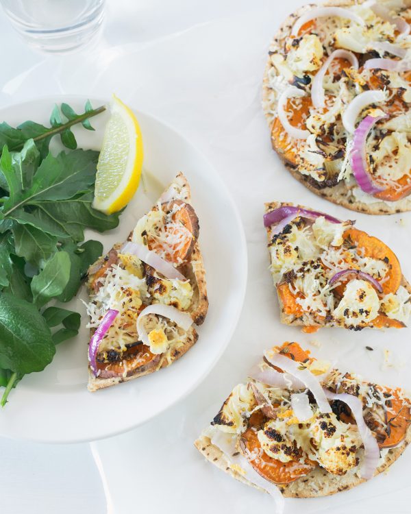 Cauliflower and Sweet Potato Pizzas
