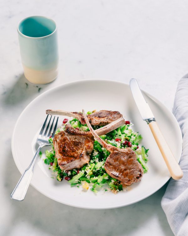 24 Healthy Christmas Recipes From a Nutritionist LambCutletsPomegranateCousCous_3