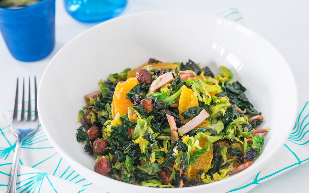 Warm Kale and Shaved Sprout Salad